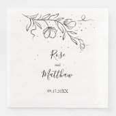 Stijlvolle bloeitak en druppels inktpapier servet (Voorkant)