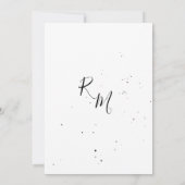 Stijlvolle bloeitak en druppels inktweddenschap kaart (Achterkant)