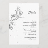 Stijlvolle bloeitak en inktdruppels informatiekaartje (Voorkant)