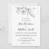 Stijlvolle bloeitak en inktdruppels kaart (Voorkant)