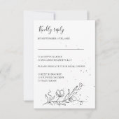 Stijlvolle bloeitak en inktdruppels RSVP kaartje (Voorkant)