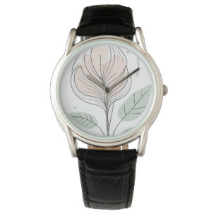 Stijlvolle bloem delicaat en elegant horloge