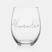 Stijlvolle bloem gepersonaliseerde Stemless Wine G Wijnglas Zonder Voet (Links)