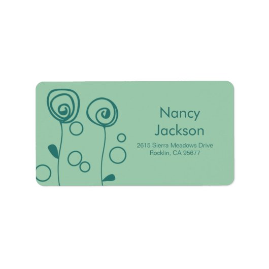 Stijlvolle bloemen - Aqua Green Etiket (Voorkant)