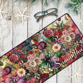Stijlvolle bloemen bladeren rood monogram bloemmot bureaumat