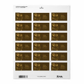 Stijlvolle bloemen - Bruin Etiket (Full Sheet)