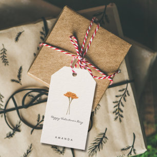 Stijlvolle Bloemen Eenvoudige Valentijns's Gift La Cadeaulabel