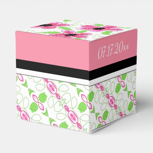 Stijlvolle bloemen geaccentueerd bedankdoosjes (Achterkant)