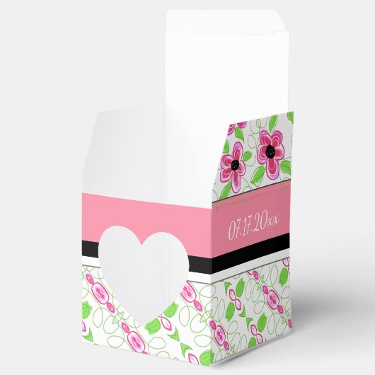 Stijlvolle bloemen geaccentueerd bedankdoosjes (Geopend)