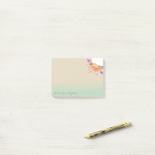 Stijlvolle bloemen - Gepersonaliseerd Post-it® Notes (Op bureau)