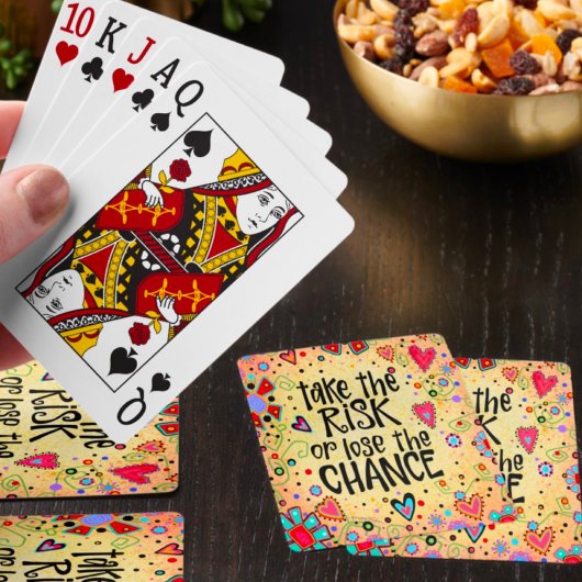 Stijlvolle  Bloemen Hart Inspirerende Quote Trendy Pokerkaarten