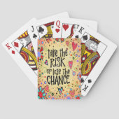 Stijlvolle  Bloemen Hart Inspirerende Quote Trendy Pokerkaarten (Achterkant)