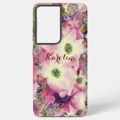 Stijlvolle bloemen Hondenhout Artful Samsung Galaxy Hoesje (Achterkant)