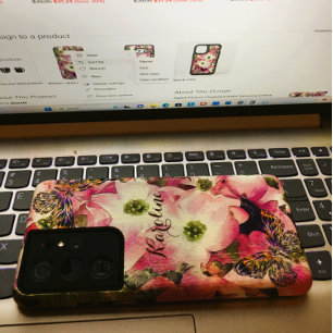 Stijlvolle bloemen Hondenhout Artful Samsung Galaxy Hoesje