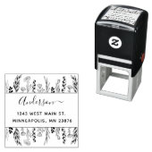 Stijlvolle bloemen & laat handgetekend aangepast a  zelfinktende stempel (In situ)