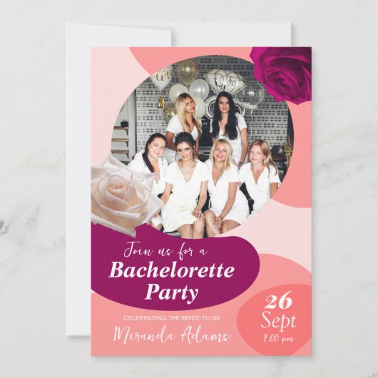 Stijlvolle Bloemen Peach Fuzz Bachelorette Party Kaart (Voorkant)