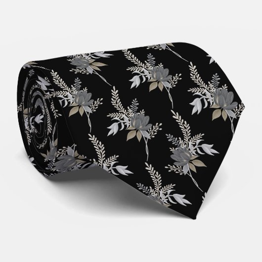 Stijlvolle bloemen stropdas (Opgerold)