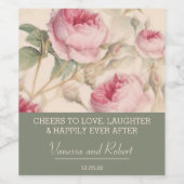 Stijlvolle  bloemen wijn etiket (Enkel label)