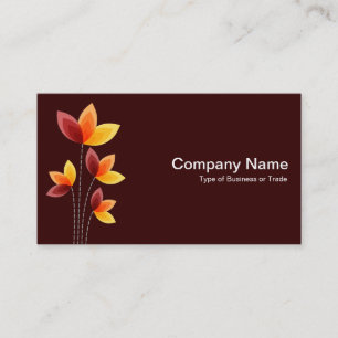 Stijlvolle bloemen - Wit op donkerbruin Visitekaartje