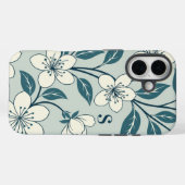 Stijlvolle bloemen witte bloem botanische patroon Case-Mate iPhone case (Achterkant (horizontaal))