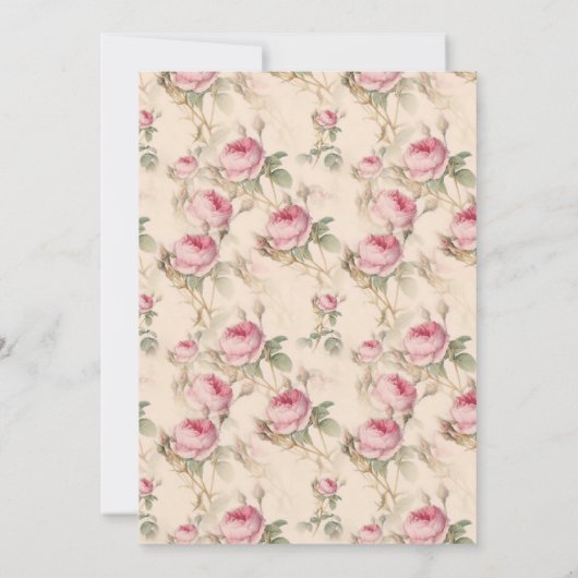 Stijlvolle bloemenbruidsdoucheuitnodiging kaart (Achterkant)