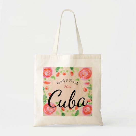 Stijlvolle bloemenkunst ontworpen tote bag (Voorkant)