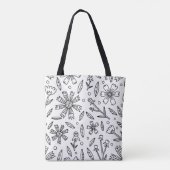 Stijlvolle bloemenpatroon Canvas tas (Achterkant)