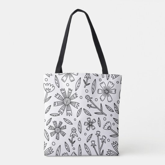 Stijlvolle bloemenpatroon Canvas tas (Achterkant)