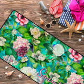 Stijlvolle bloemenroze bloemen blauw monogram patr bureaumat