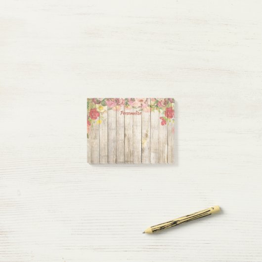 Stijlvolle bloementuin houten hek personaliseren post-it® notes (Op bureau)