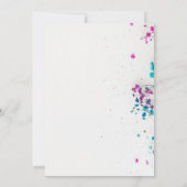 Stijlvolle bloementurkoois Save the Date Uitnodigi Kaart (Achterkant)