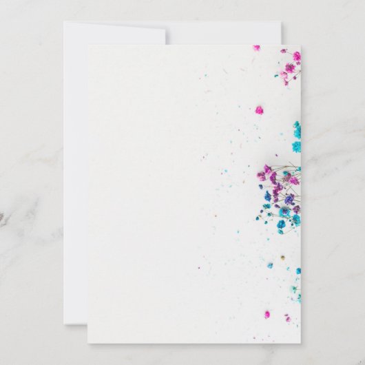 Stijlvolle bloementurkoois Save the Date Uitnodigi Kaart (Achterkant)