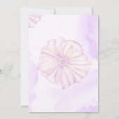 Stijlvolle bloemige bruiloft in roze, paarse water kaart (Achterkant)