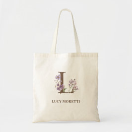 Stijlvolle bloemige monogram schoudertassen, op ma tote bag
