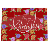 Stijlvolle bloemige ontwerper groot cadeauzakje (Voorkant)