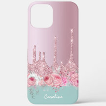 Stijlvolle bloemige roze roze gouden glitters drij
