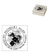 Stijlvolle bloemkunst retouradres rubberstempel (Gestempeld)