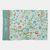 Stijlvolle bloemmotief Modern Gepersonaliseerd naa Theedoek (Horizontaal)