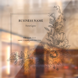 Stijlvolle Bloemrijke Rand Lounge Salon Bedrijfsna Raamsticker