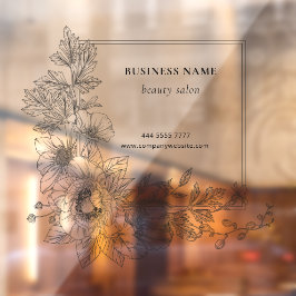 Stijlvolle Bloemrijke Rand Schoonheidssalon Bedrij Raamsticker