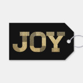 Stijlvolle blokletter Gold Glitter Joy Modern Holi Cadeaulabel (Voorkant (Horizontaal))