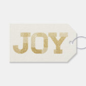 Stijlvolle blokletter Gold Glitter Joy Modern Holi Cadeaulabel (Voorkant (Horizontaal))