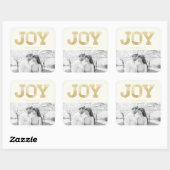 Stijlvolle blokletter Gold Glitter Joy Modern Holi Vierkante Sticker (Vel)