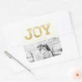 Stijlvolle blokletter Gold Glitter Joy Modern Holi Vierkante Sticker (Envelop)