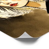 Stijlvolle Blonde Portret Illustratie Poster (Hoek)