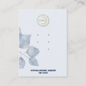 Stijlvolle Blue Botanical Ketting Display Visitekaartje (Voorkant)