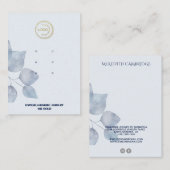 Stijlvolle Blue Botanical Ketting Display Visitekaartje (Voorkant / Achterkant)