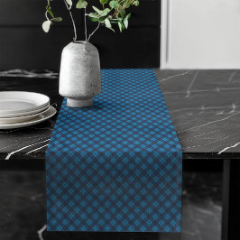 Stijlvolle Blue Check Table Runner voor Interieurs Lange Tafelloper