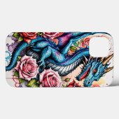 Stijlvolle Blue Dragon Phone Case met Levendig Roo (Achterkant (horizontaal))