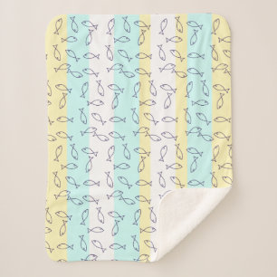 Stijlvolle Blue Fish Pattern Zee Theme Throw Deken